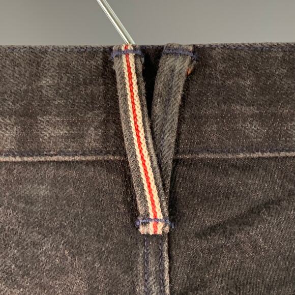 3 X 1 Size 34 Black Orange Heather Cotton Straight Selvedge Jeans - Picture 4 of 9